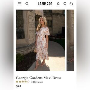 Midi dress floral with sleeves. Perfect for fall , bridal , etc.